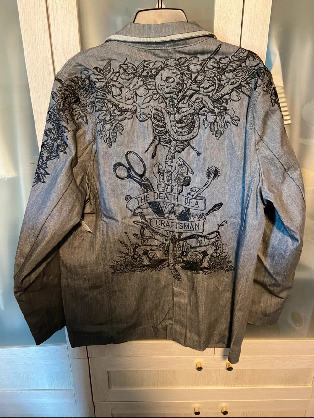 Gray Embroidered Statement Blazer